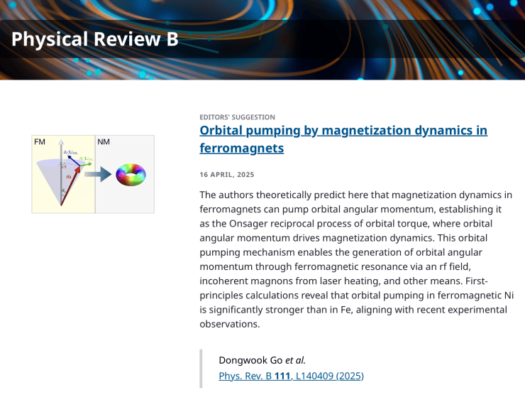 Orbitronics Book Theory of orbital pumping – Selected as an Editor’s Suggestion in ...